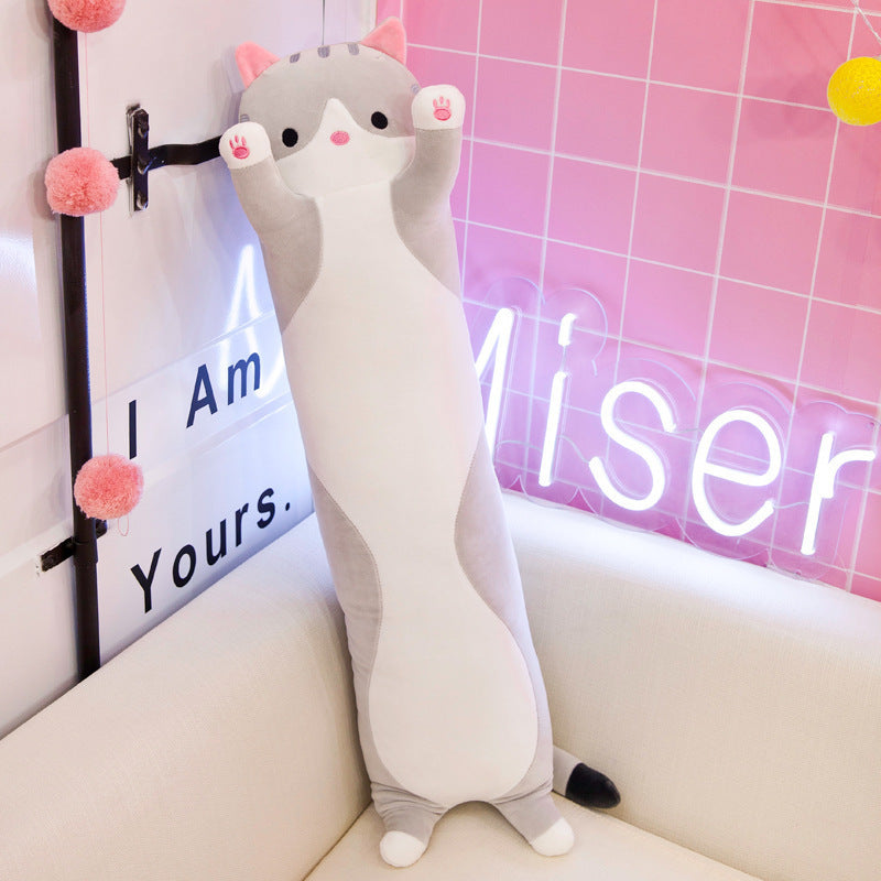 Long Cat Plush Toy Soft Huggable Doll Pillow