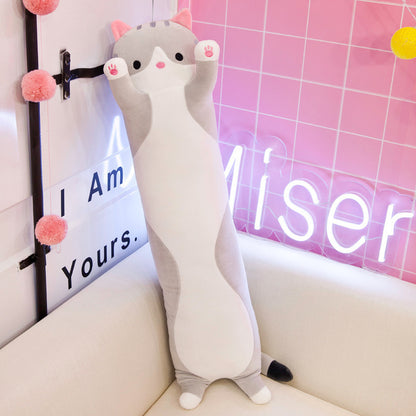 Long Cat Plush Toy Soft Huggable Doll Pillow