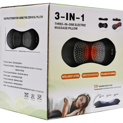 Ergonomic Lumbar Pillow with Massage and Heating
