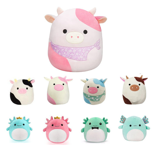 Furry toy doll throw pillow