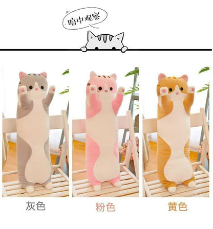 Long Cat Plush Toy Soft Huggable Doll Pillow