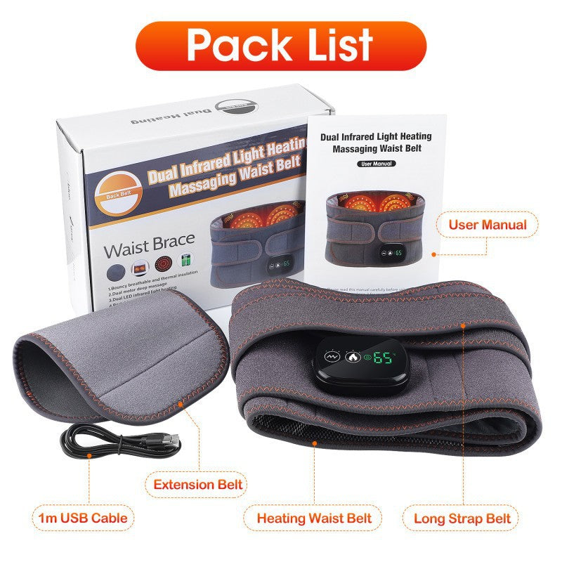 Electric Heating Massage Belt with Red Light Therapy
