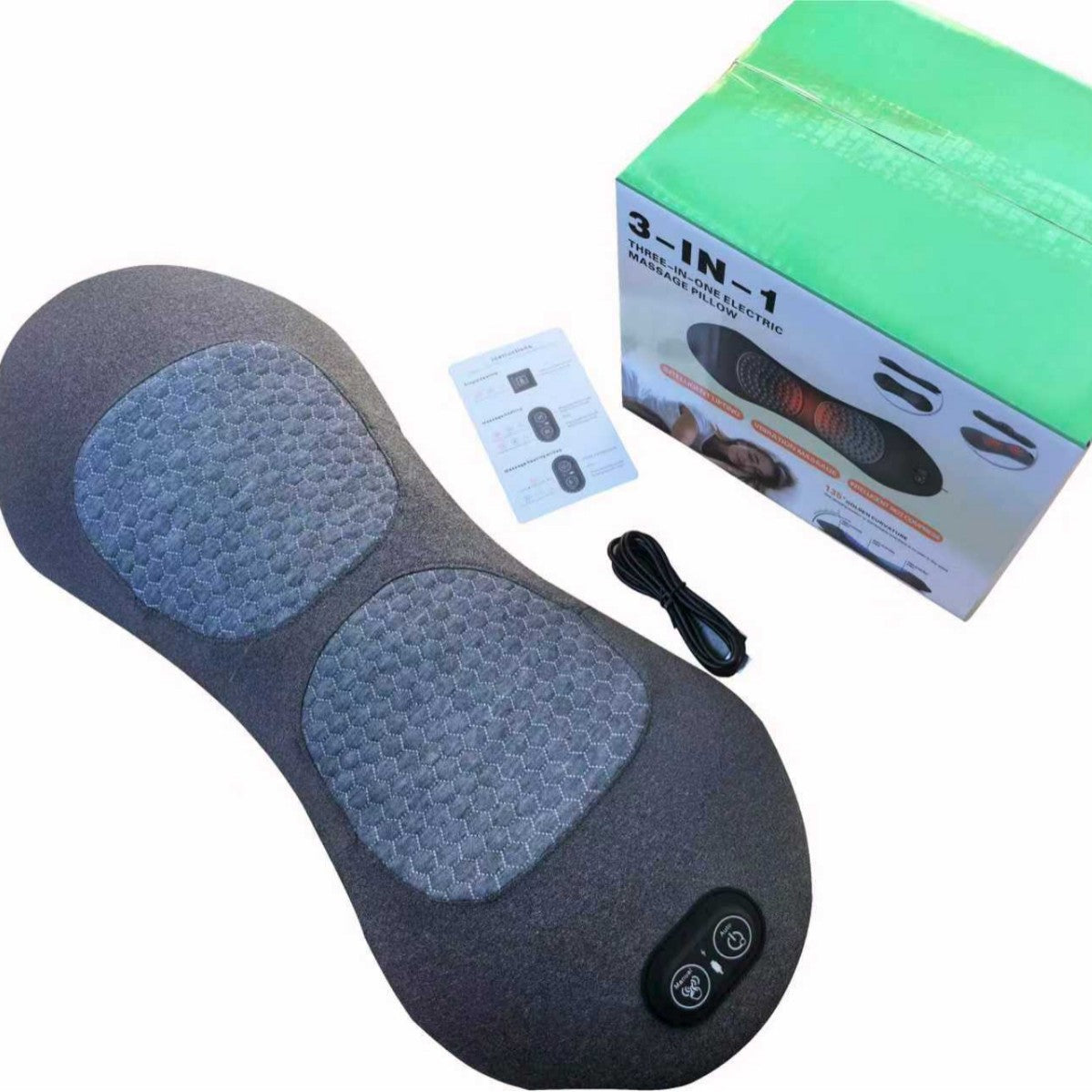 Ergonomic Lumbar Pillow with Massage and Heating