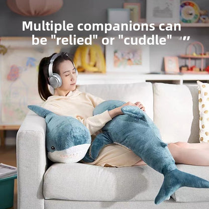 A cute shark sleeping pillow doll