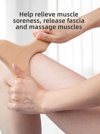Wooden Gua Sha Massage Tool Leg Muscle Soreness and Relaxation
