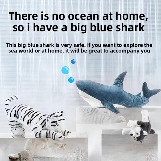 A cute shark sleeping pillow doll