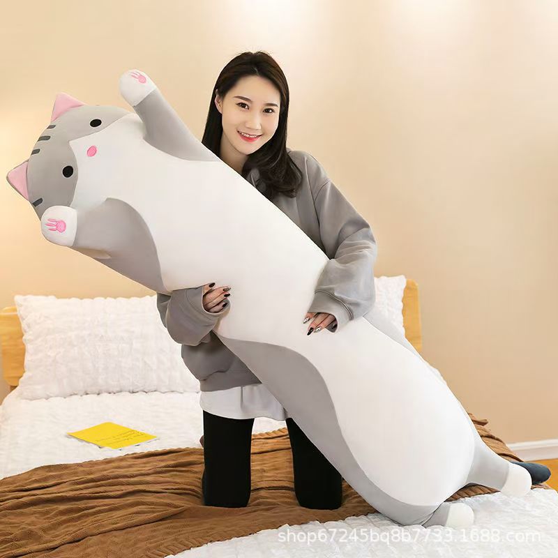 Long Cat Plush Toy Soft Huggable Doll Pillow