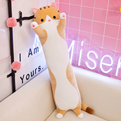 Long Cat Plush Toy Soft Huggable Doll Pillow