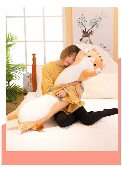 Long Cat Plush Toy Soft Huggable Doll Pillow