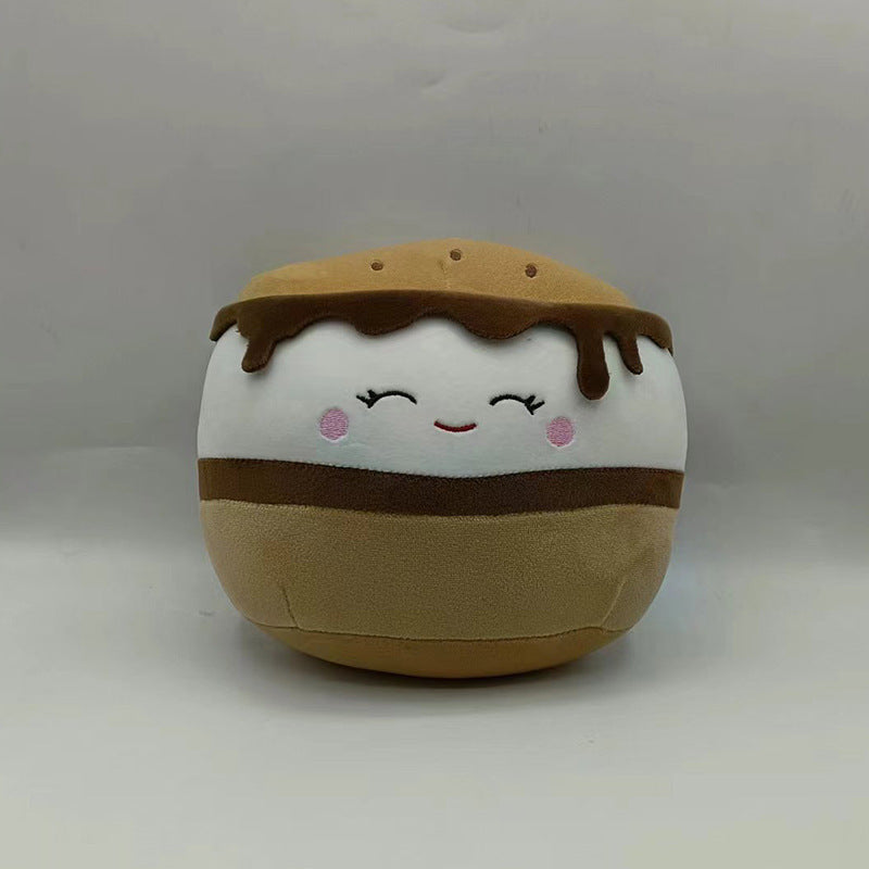 Furry toy doll throw pillow