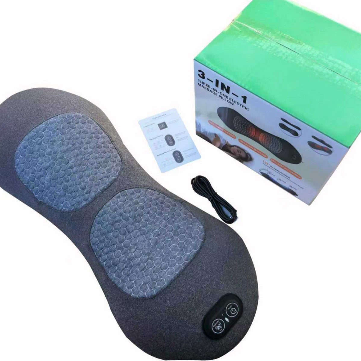 Ergonomic Lumbar Pillow with Massage and Heating
