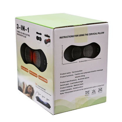 Ergonomic Lumbar Pillow with Massage and Heating