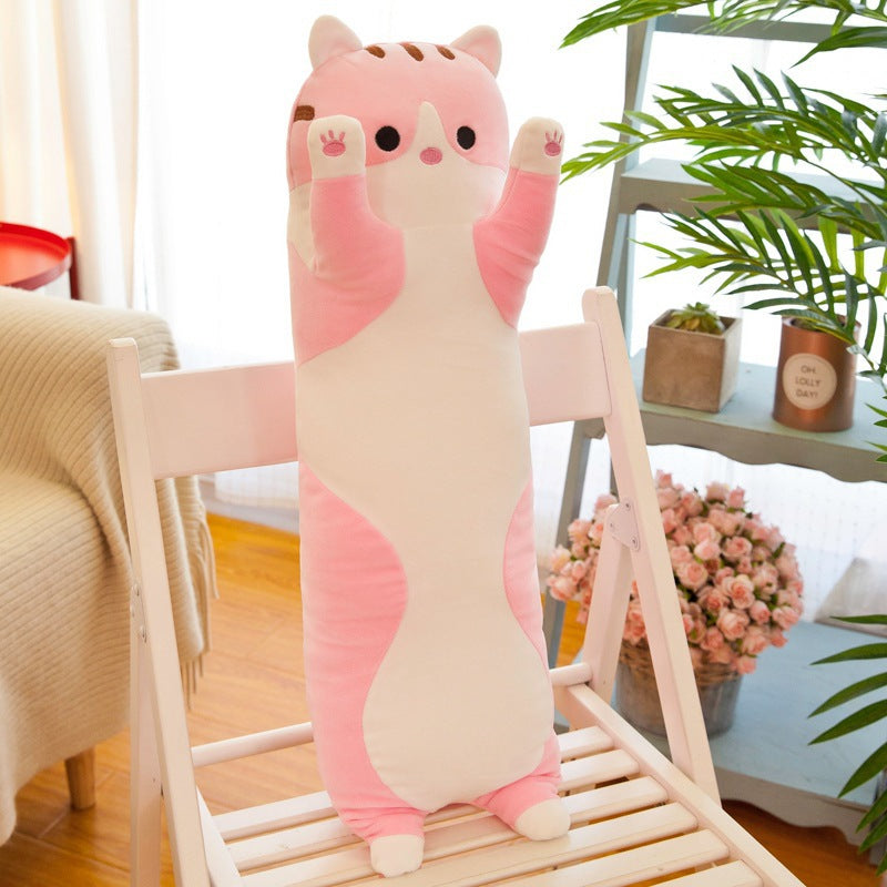 Long Cat Plush Toy Soft Huggable Doll Pillow