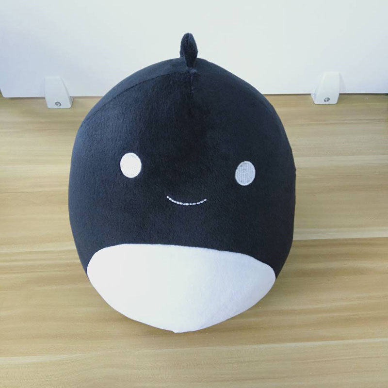 Furry toy doll throw pillow
