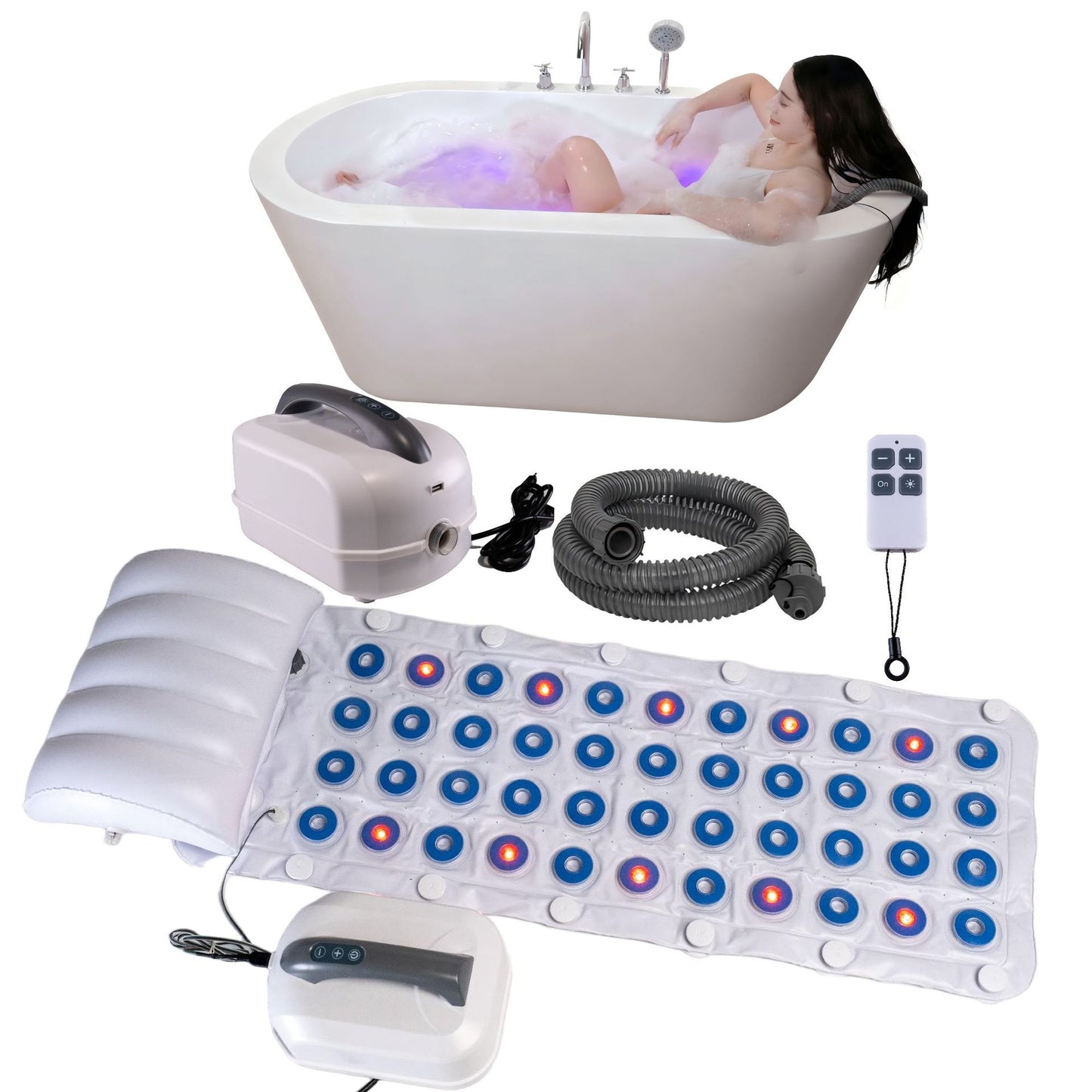 Electric Bubble Spa Massage Machine with Remote Control