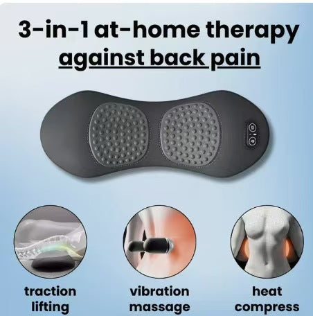 Ergonomic Lumbar Pillow with Massage and Heating