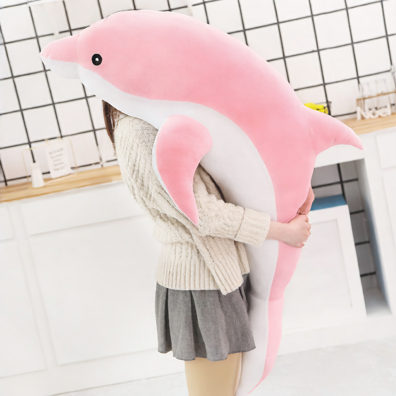 Cute Dolphin Plush Toy Soft Animal Doll Pillow