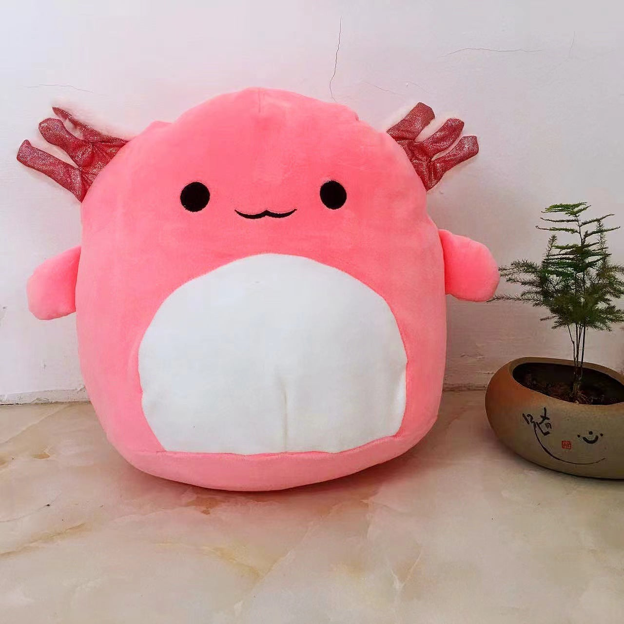 Furry toy doll throw pillow