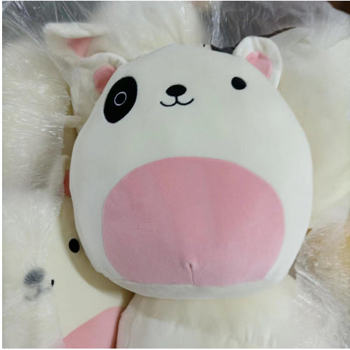 Furry toy doll throw pillow