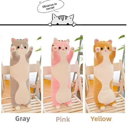 Long Cat Plush Toy Soft Huggable Doll Pillow