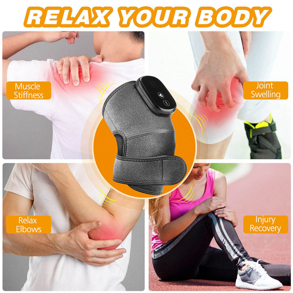 Cross-border electric heating knee pad hot compress vibrating knee massager warm cold old cold leg knee joint massage instrument