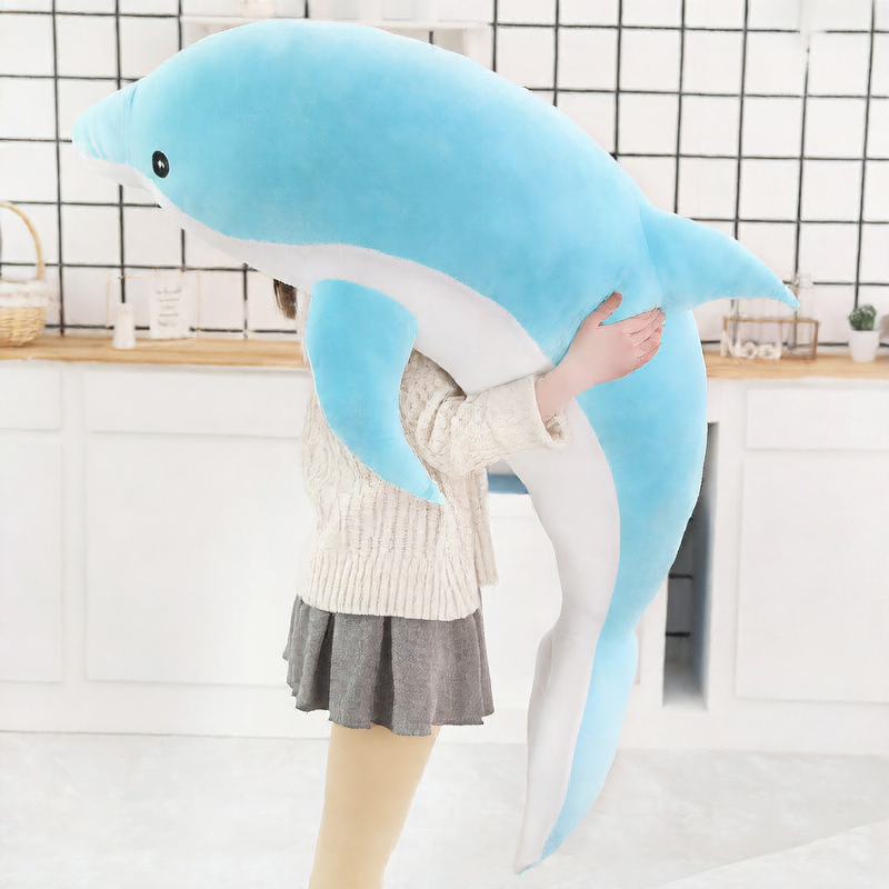 Cute Dolphin Plush Toy Soft Animal Doll Pillow